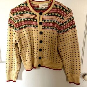The GREAT ornament cardigan, great preowned condition, no flaws - size 1/small